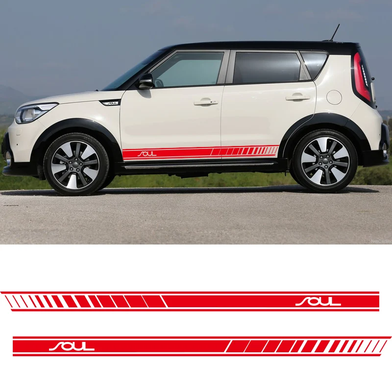 2 шт. боковые полосы автомобиля юбки графические виниловые наклейки для гонок