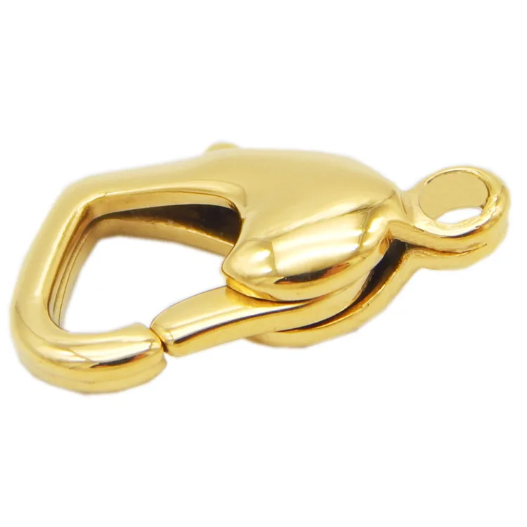 Застежки Лобстер из нержавеющей стали с золотым покрытием в форме сердца 15 мм х 8