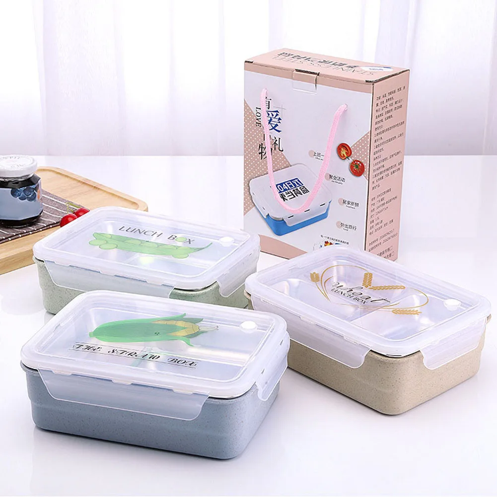 1200ml Portable Lunch Box Stainless Steel Cartoon Picnic Food Storage Container Useful | Дом и сад