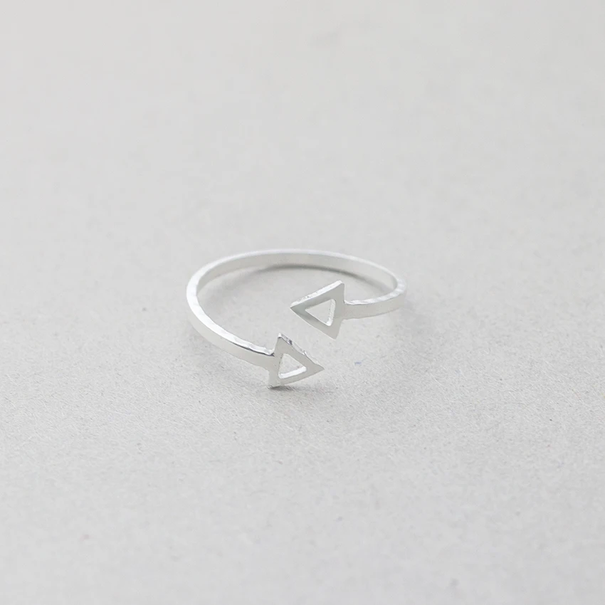 Resizable Double Arrow Ring Minimalism Geometric Triangles Men Jewelry Stainless Steel Aros Punk Anillos Mujer Best Friend Gifts | Украшения