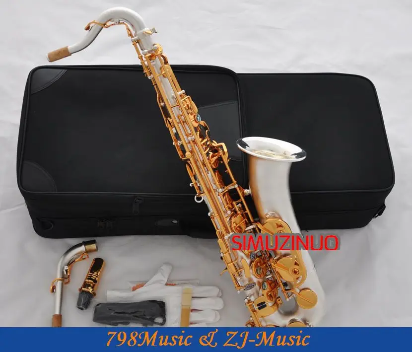 Профессиональный C Melody саксофон атласный посеребренный sax ключ Абалон+ чехол