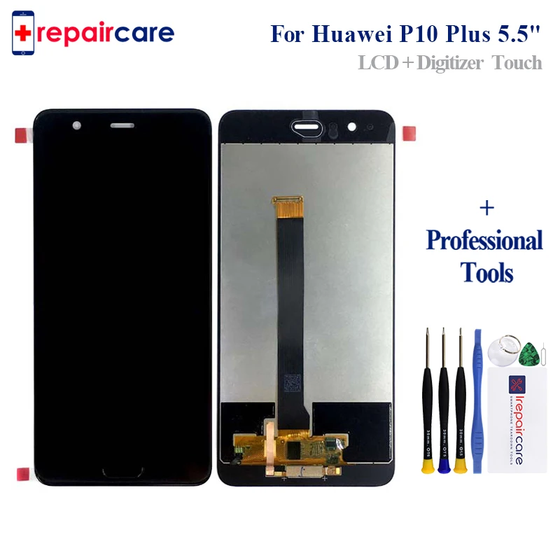 Оригинальный ЖК дисплей 5 дюйма для Huawei P10 Plus экран с дигитайзером в сборе рамкой