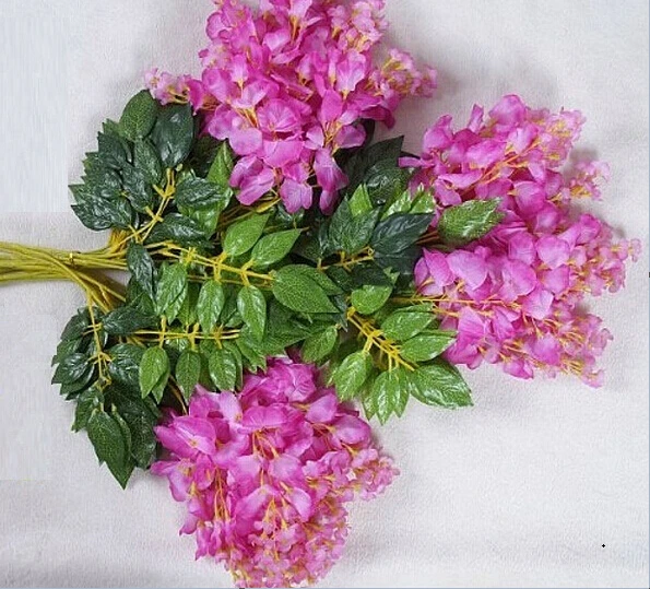 12 шт. 70 см Шелковый цветок листья искусственная Глициния лоза ротанг свадебные