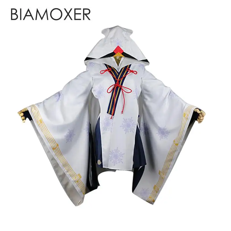 Biamoxer 2018 Snow Hatsune Cos одежда Vocaloid Мику снежное кимоно ведьмы косплей костюм