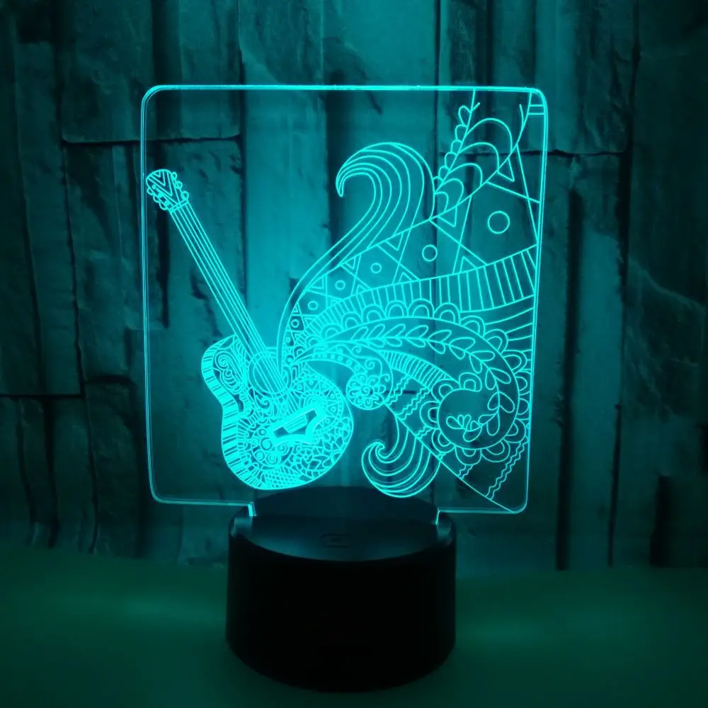 3d гитара Led ночные настольные лампы для гостиной 7 цветов сенсорный визуальный
