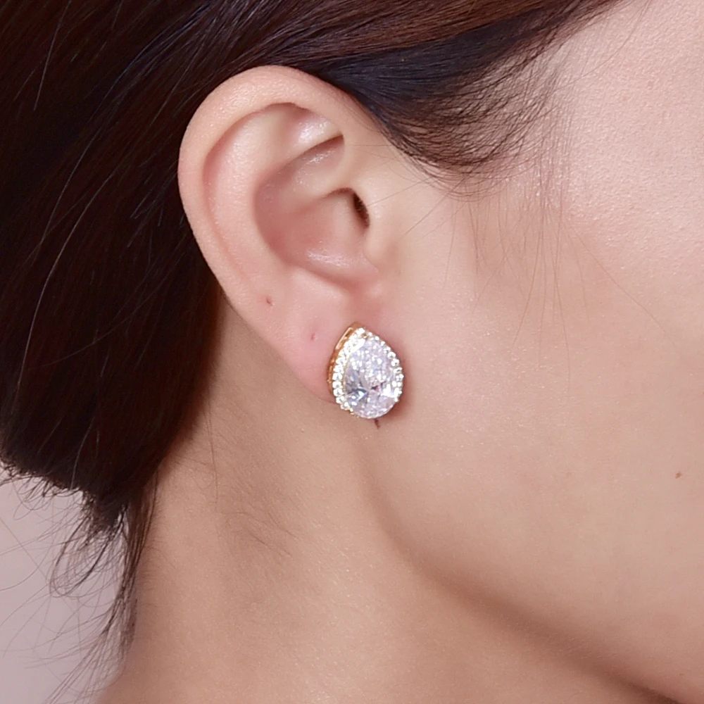 LUALA Милый Серебро/Золото Цвет Серьги Капли Воды Небольшой Кристалл для Девушки