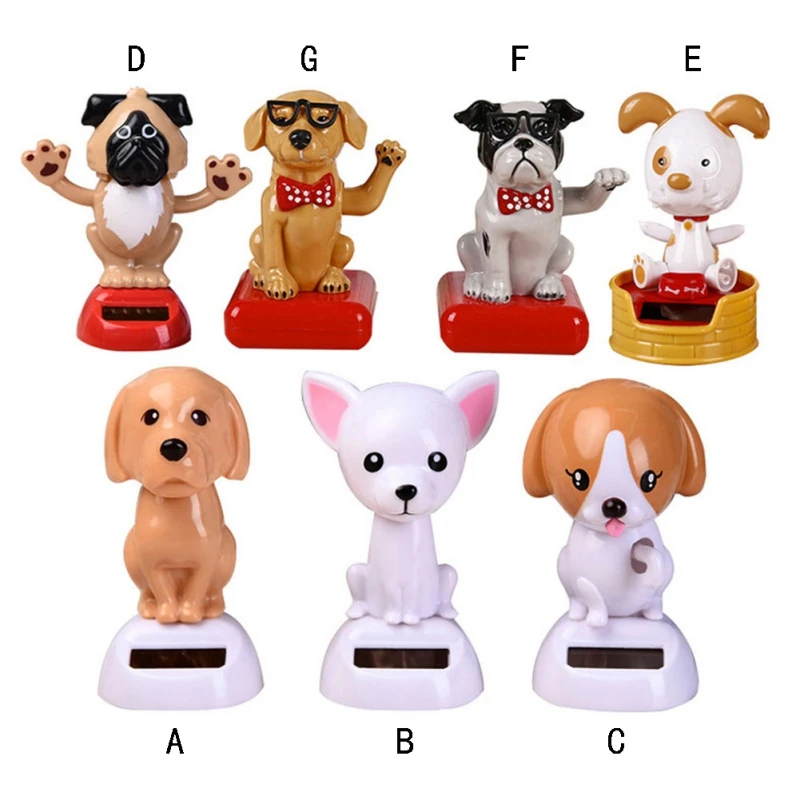 Decoration Car Accessories Solar Car-styling Nodding Puppy Doll Ornaments Cute Dancing Head Shaking Dashboard | Автомобили и