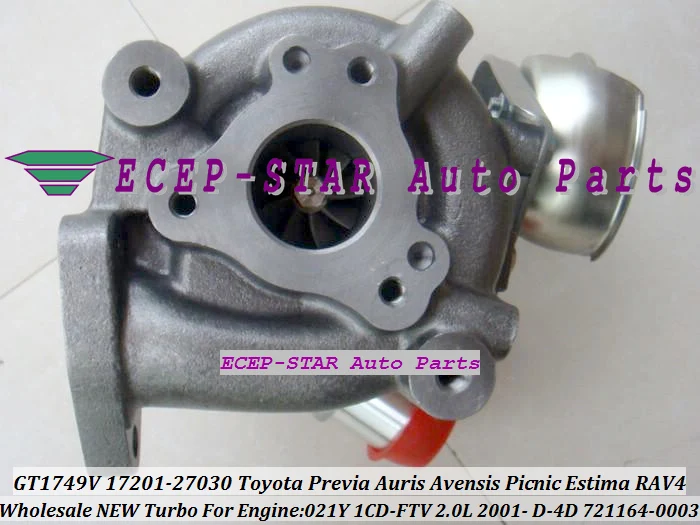 GT1749V 721164 0004 17201 27040 801891 0002 Турбокомпрессор Для TOYOTA RAV4 01 Previa Auris Avensis 021Y 1CD FTV 2.0L|turbocharger