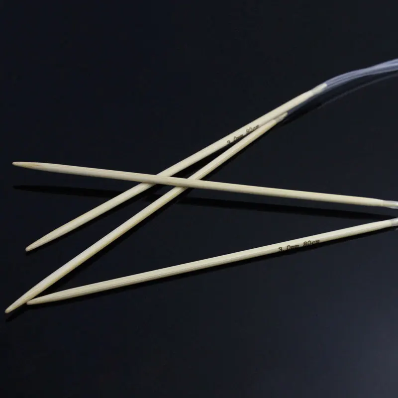 Бамбуковая круглая трикотажная игла 80 см 3 мм 1 пара | Дом и сад