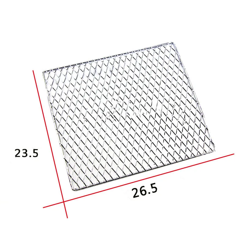 26 x 23cm Барбекю parrilla de barbacoa решетка сетка inox мангал инструменты для барбекю Металлические квадраты волнистые отверстия проволочная сетка антипригарная нержавеющая сталь - Цвет: 26 x 23cm