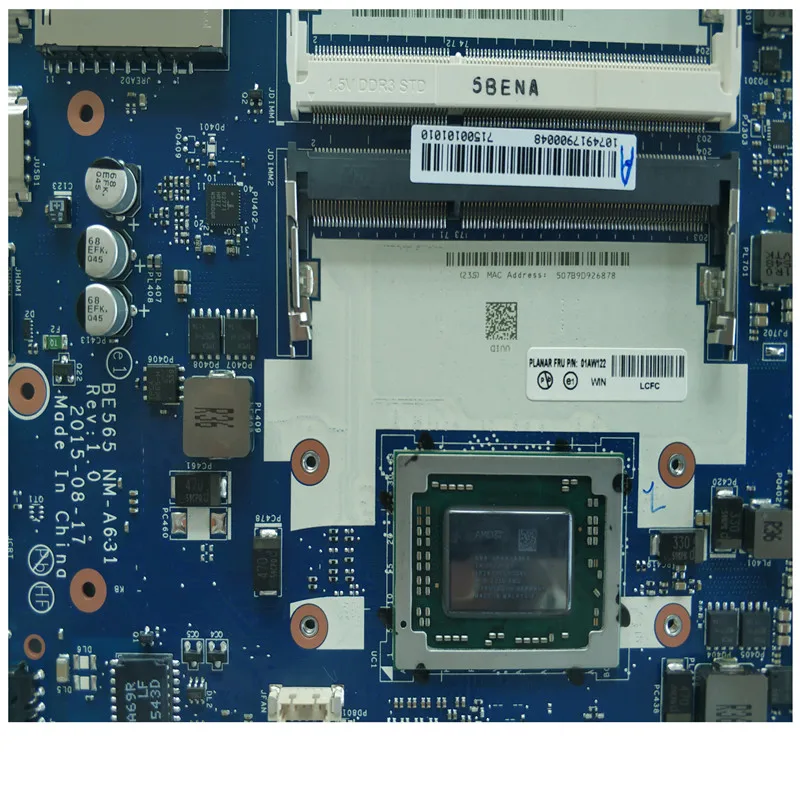 SZWXZY для Lenovo E565 материнская плата портативного компьютера с A10-8700P процессор 01AW122