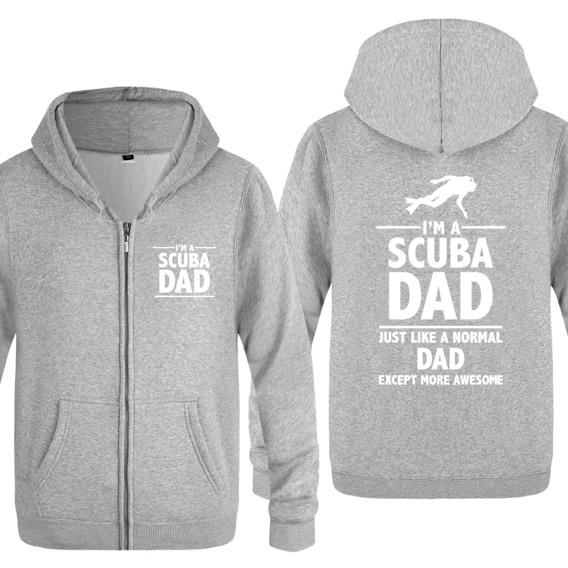 I'M A SCUBA DAD Diving Gift толстовки для мужчин 2018 мужские флисовые кардиганы на молнии с