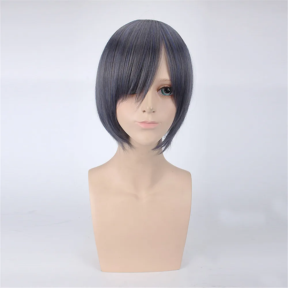 Парики для косплея черного Батлера Хэллоуина вечеринки сцены игры седые с синими