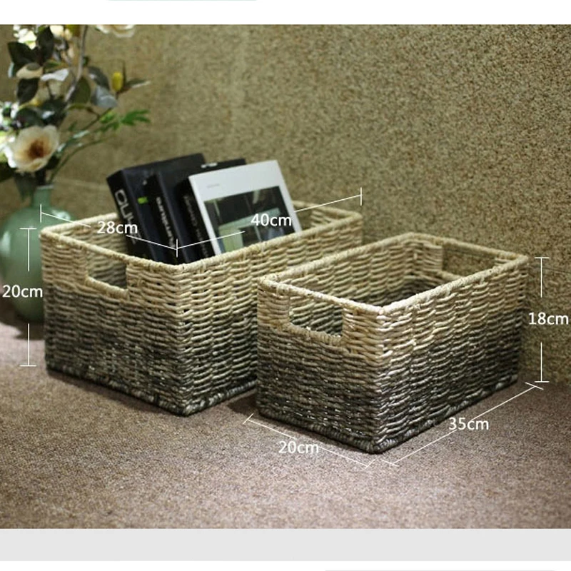 Винтажная Ретро сушеная кукурузная шелуха и железная плетеная корзина для белья