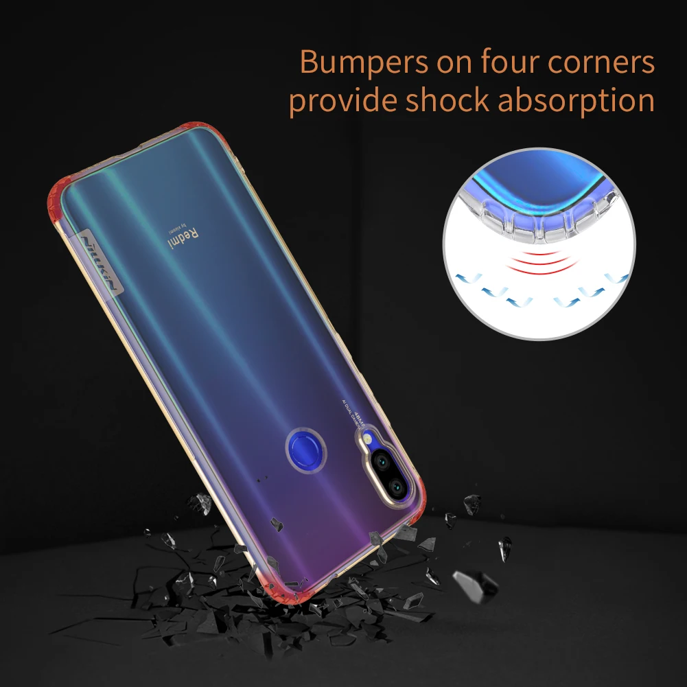 Чехол для Xiaomi Redmi Note 7S чехол 7 из ТПУ Nillkin серии Nature прозрачный мягкий накладка