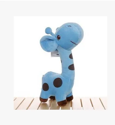 Маленький милый мультяшный жираф игрушки милая голубая плюшевая кукла-Жираф