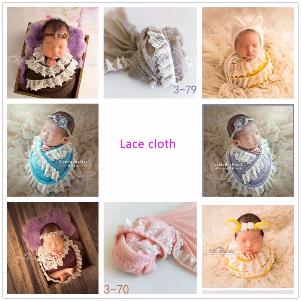 Baby blankets newborn super soft wrap towel baby stretch cloth lace blanket photograph shoot retro props | Мать и ребенок