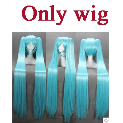 Only wig 6 шт. высокое качество Хацунэ Мику Love is Wall Vocaloid Мику Хацунэ косплей костюм платье костюм есть парик Хэллоуин Необычные вечерние бальные - Цвет: Only wig