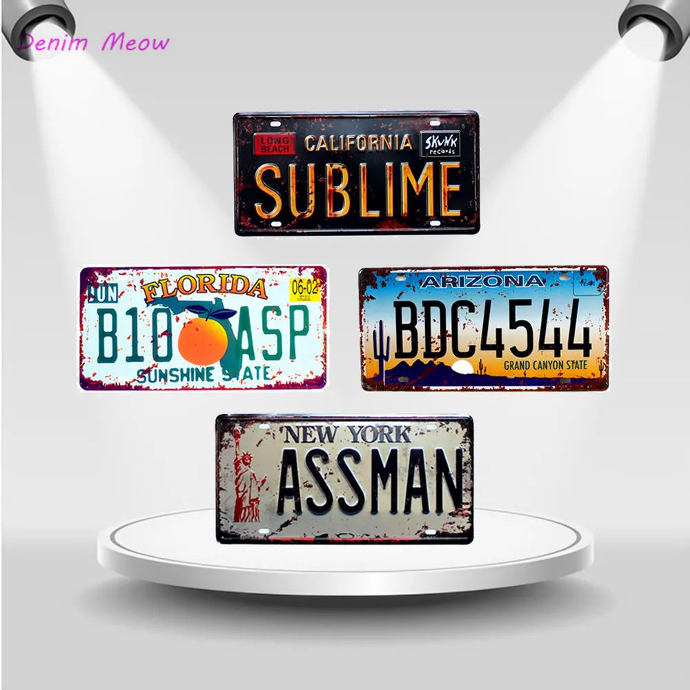 CALIFORNIA SUBLIME винтажная Автомобильная Лицензия ASSMAN металлические пластины настенные художественные ремесла винтажная железная живопись для винтажная вывеска Бар Кафе гараж плакаты WY46