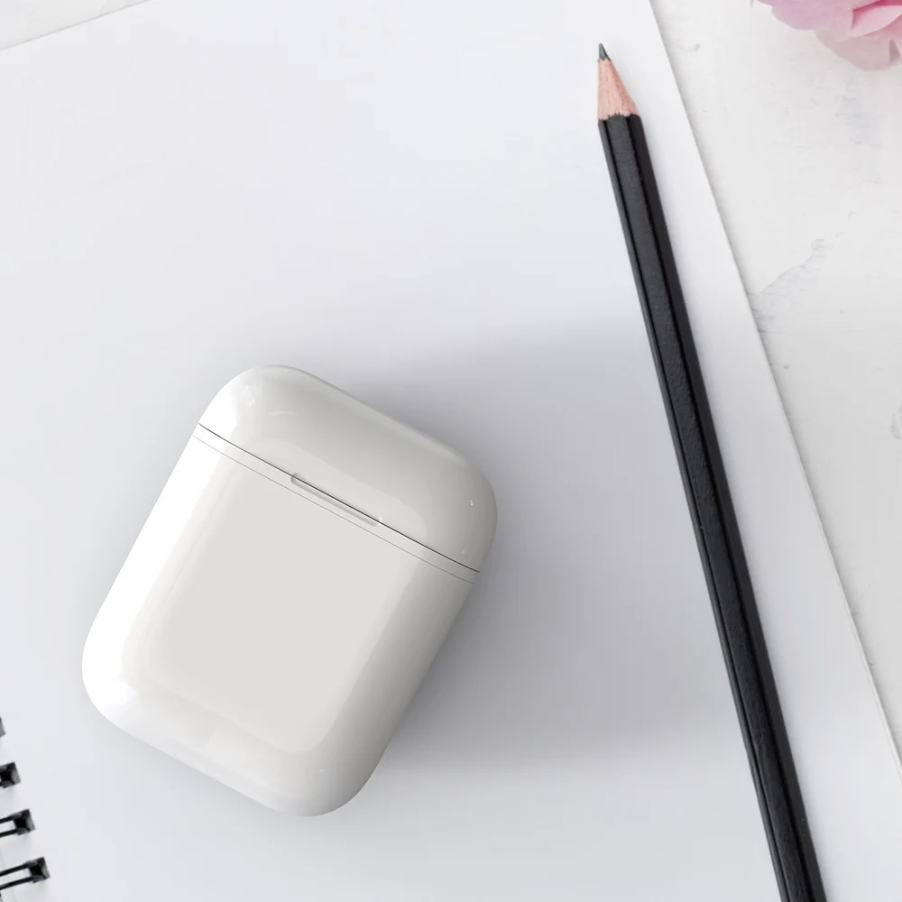 KEYSION QI беспроводной зарядный чехол для гарнитура для Airpods роскошный Поликарбонат задняя крышка для Airpods переносное Беспроводное зарядное устройство коробка - Цвет: Белый