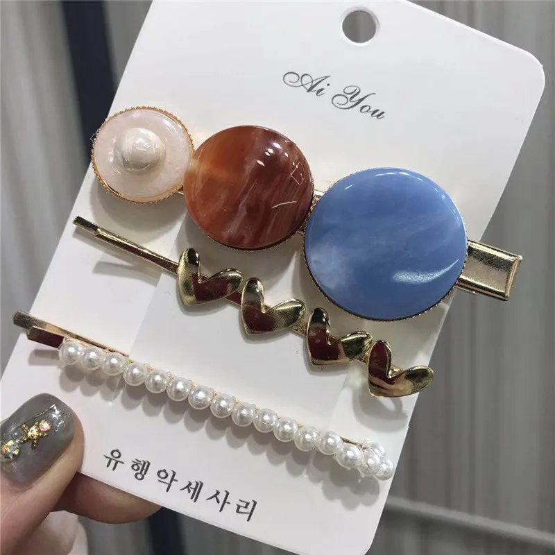 Новые 3 шт/комплект Жемчуг Металл золотистый цвет волос заколка Hairband для прически