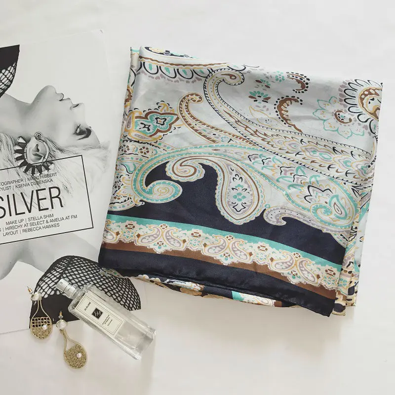 Лидер продаж шелковые мусульманские платки с принтом Феникс сатинс хиджаб