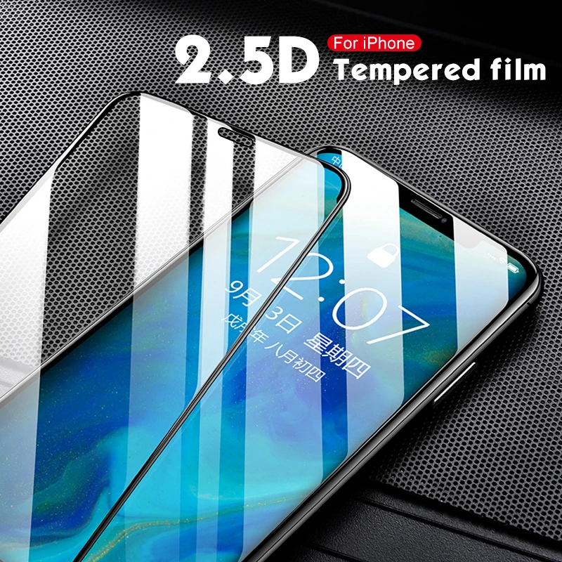Закаленное стекло для iPhone 7 8 6 6S Plus 5 Защита экрана X Xs Max XR Защитное | Мобильные
