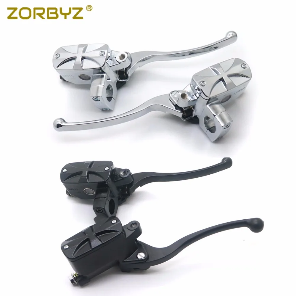 ZORBYZ мотоциклетные Рычаги 1 дюйм 25 мм хромированные/черные крестовые ручки