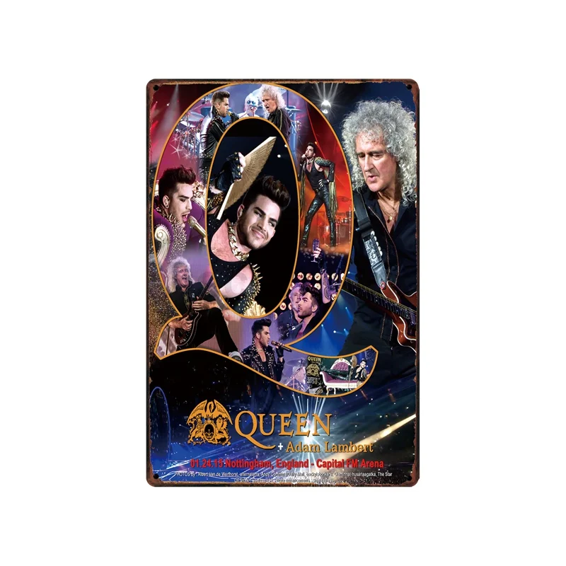 [DecorMan] queen музыка металлическая доска на заказ оловянные знаки настенные картины Бар Паб Декор HY-1718