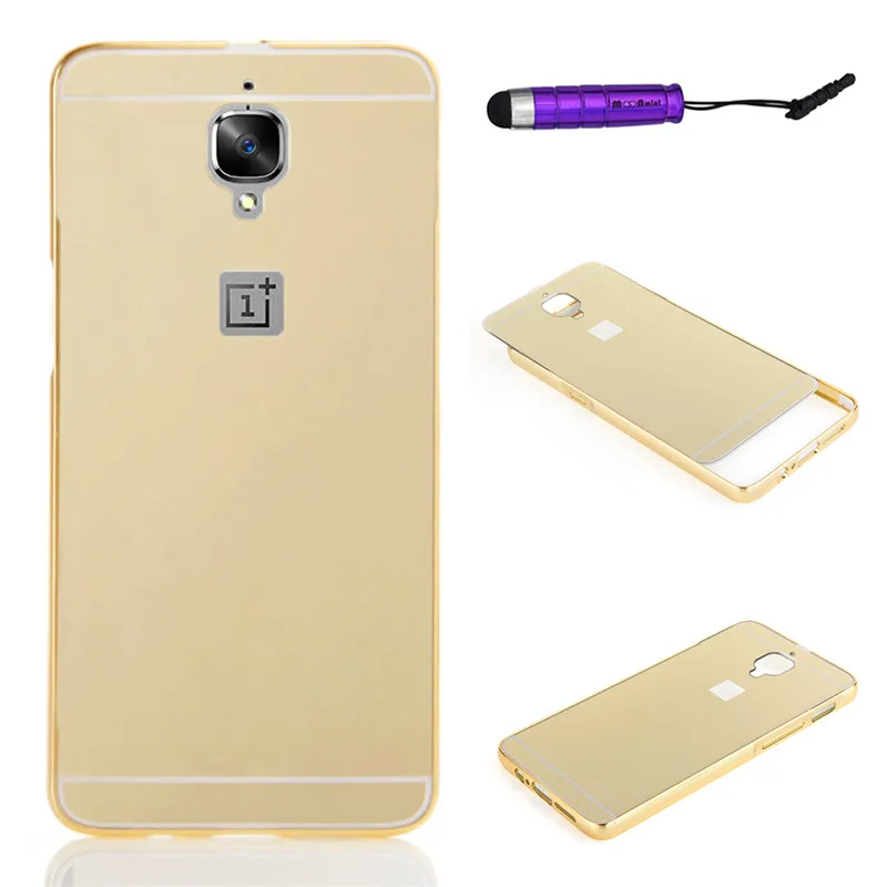 Чехол для Oneplus 3 One plus 3T жесткий чехол с зеркальным эффектом и металлической рамкой