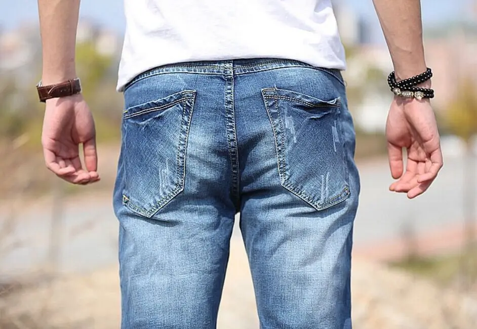 

Fashion Men's Jeans Mens Long Straight Leg Biker Denim Jeans Skinny Slim Outfits Smart Casual Jeans Deep/Light Blue