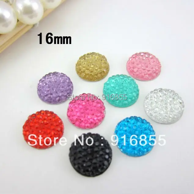 

Бесплатная доставка, 100 шт./лот, 16 мм, модные круглые разноцветные плоские бусины со стразами