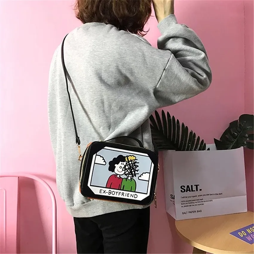 TOYOOSKY 2017 маленькая квадратная сумка в Корейском стиле с мультипликационным