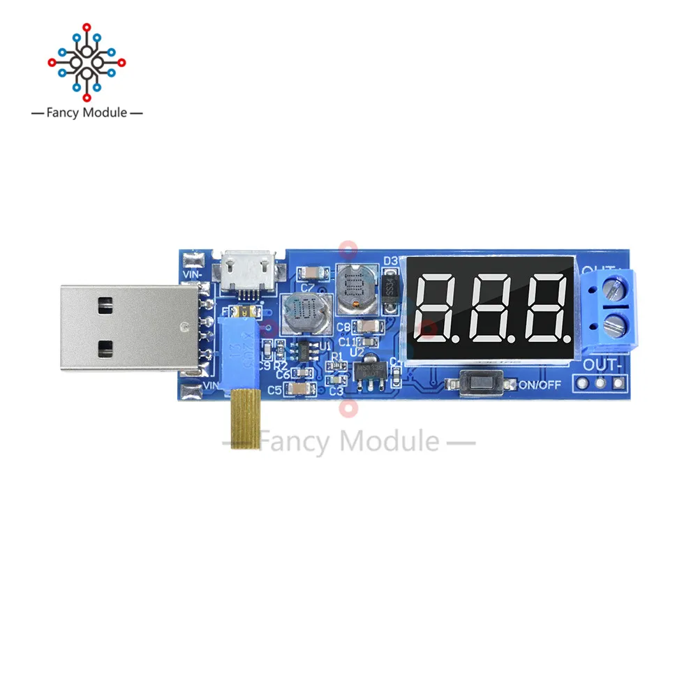 USB повышающий/понижающий модуль питания DC-DC 5 В до 3 В/12 Регулируемый повышающий