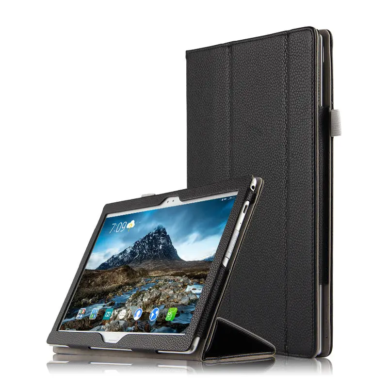 black Чехол из воловьей кожи для lenovo Tab 4 10 Plus, умный чехол из натуральной кожи, защитный чехол для планшета Tab4 10 plus, TB-X704 N L F 10,1, защитный чехол для планшета s - Цвет: black