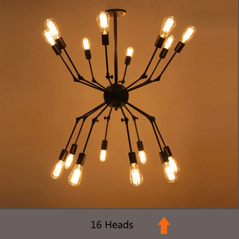 Винтажные светодиодные люстры пауки для столовой кантри промышленные подвесные