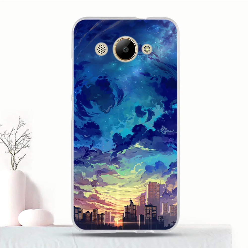 Чехол для Huawei Y3 2017 мягкие ТПУ чехлы задняя крышка CRO L22 с рисунком / Y5 Lite Capa|Бамперы|