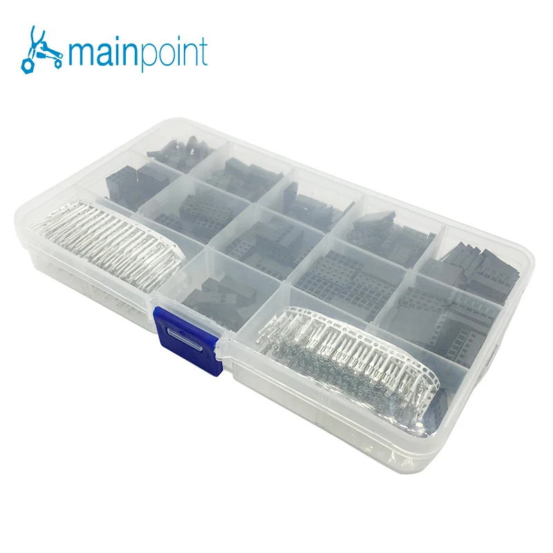 Mainpoint 620 шт. набор разъемов Dupont перемычек для проводов и кабелей обжимные контакты