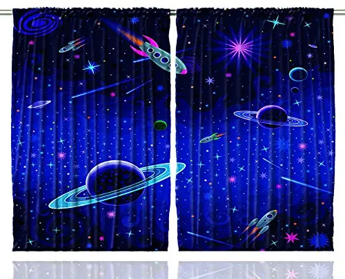 Детские шторы космические ракета галактика звезды Milkyway Nebula Cosmos астрономический