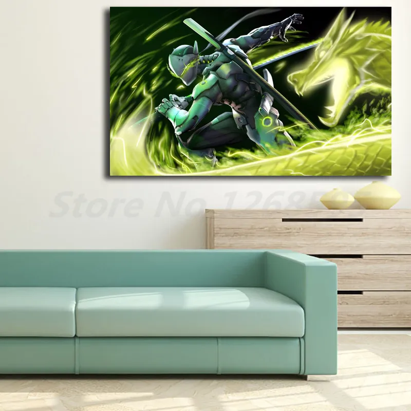 Genji Dragon Overwatchs игра Искусство Холст Картина печать для гостиной домашний декор