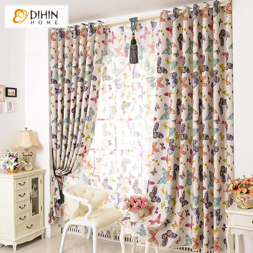 1 шт. занавески бабочки для гостиной|curtains for wide windows|curtains small windowscurtain room |