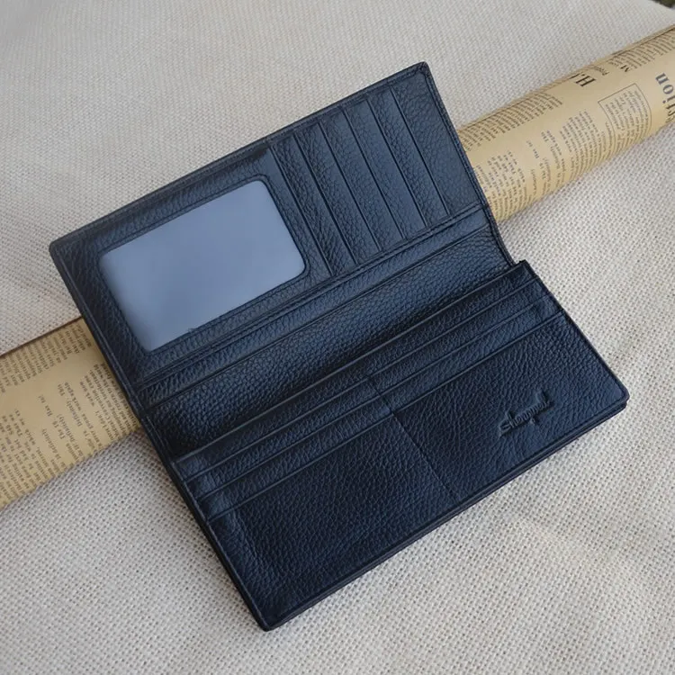 Гарантированный 100% коровья кожа длинный стиль мужской кошелек личи с меткой