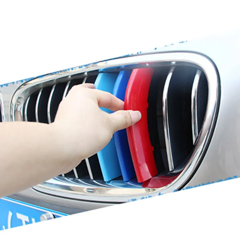 Car styling 3 шт./компл. 3D M Передняя решетка решетки бампера отделкой украшения полоски
