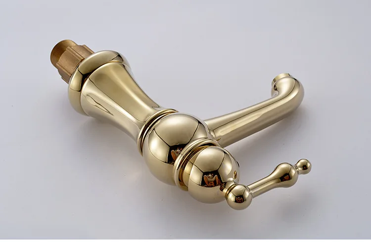Free shipping hot sale gold basin sink mixer tap with single lever kitchen faucet of solid brass bathroom | Обустройство дома