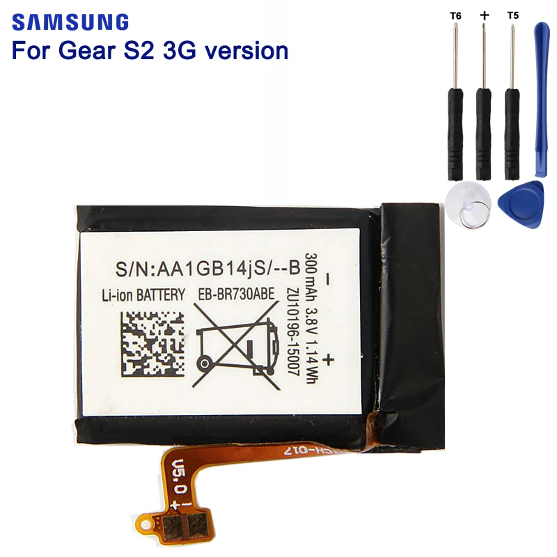 Samsung оригинальная замена Батарея EB-BR730ABE для samsung Шестерни S2 3g R730 SM-R730A SM-R730V SM-R600 SM-R730S SM-R730T 300 мА-ч