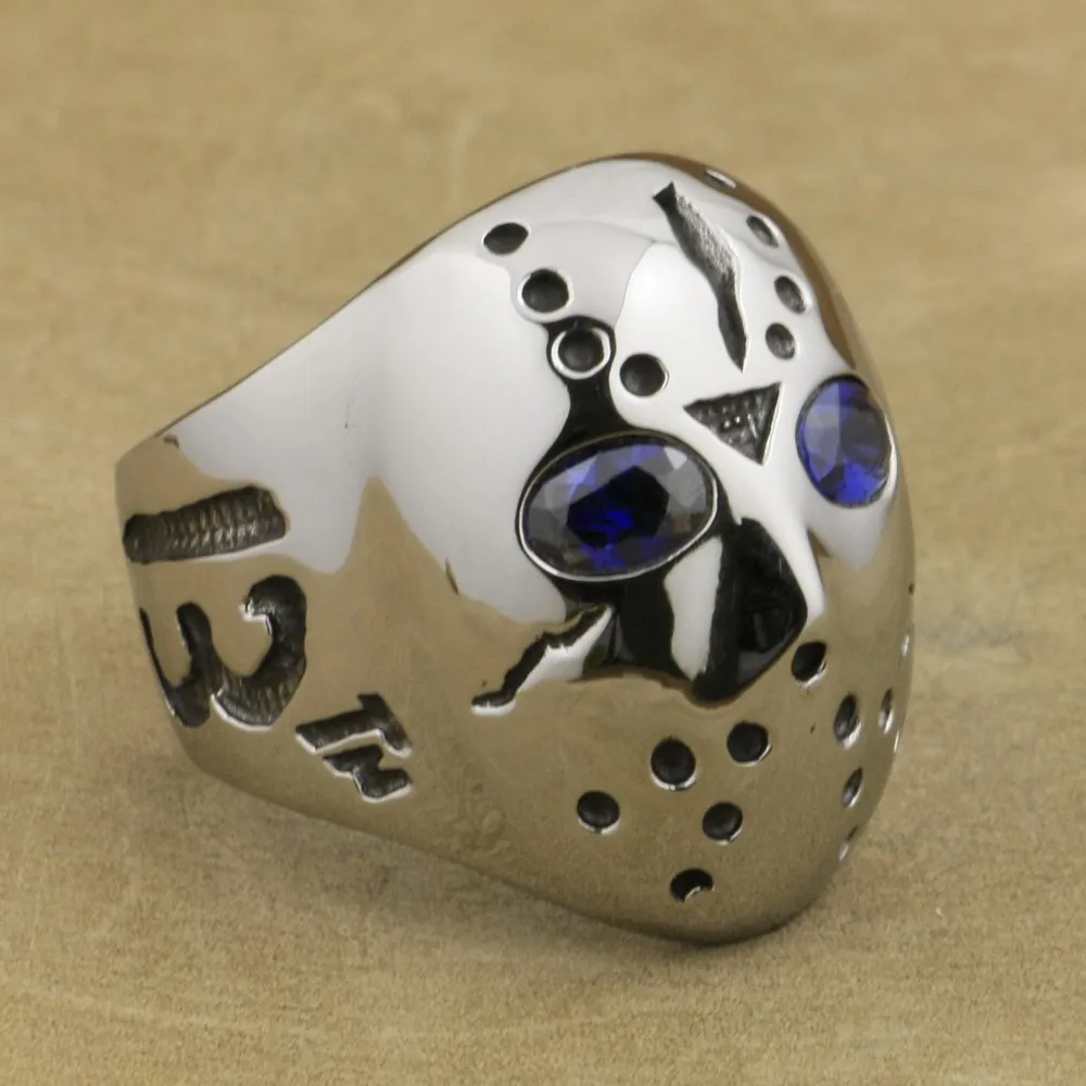 

Мужское кольцо с глазами, из нержавеющей стали 316L, для хоккея Jason, 3F501A