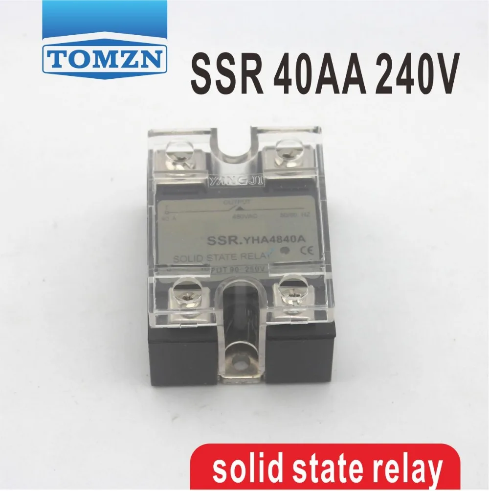 

40AA SSR вход 90-250V AC нагрузка 12-240V AC Однофазное AC твердотельное реле