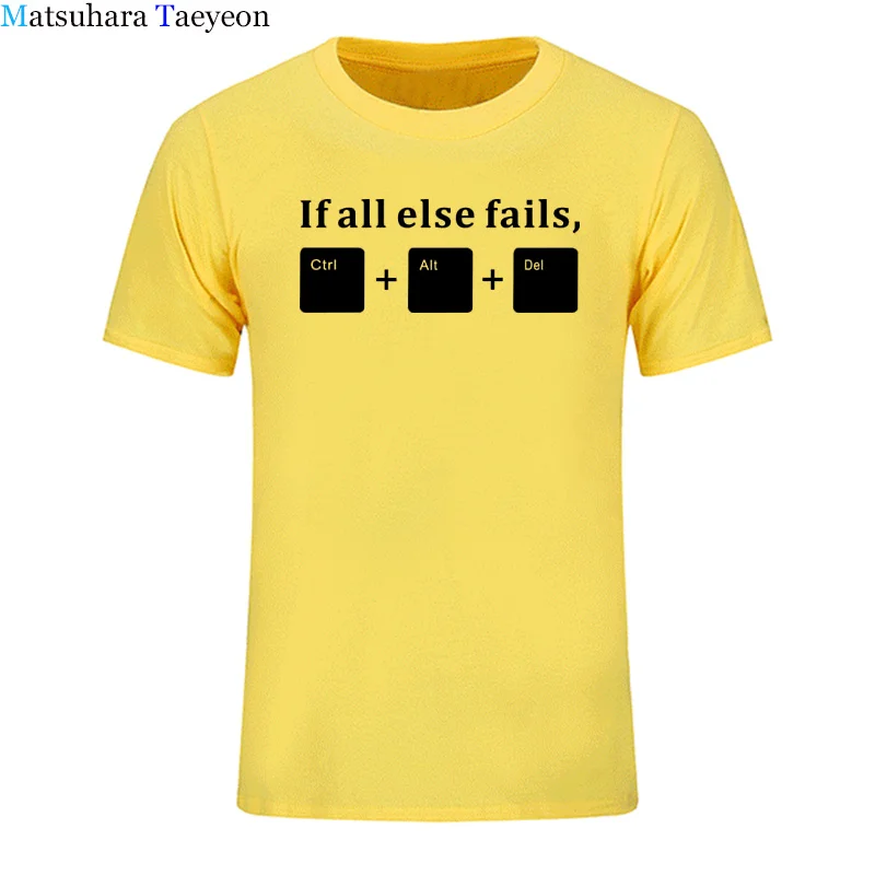 Новые летние Забавные футболки с надписью If All Else Fails ALT DEL Tech Support Geek мужские