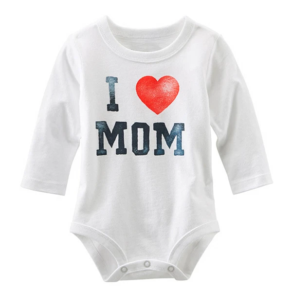 Комбинезон с принтом I Love MOM/DAD для маленьких мальчиков и девочек комбинезон