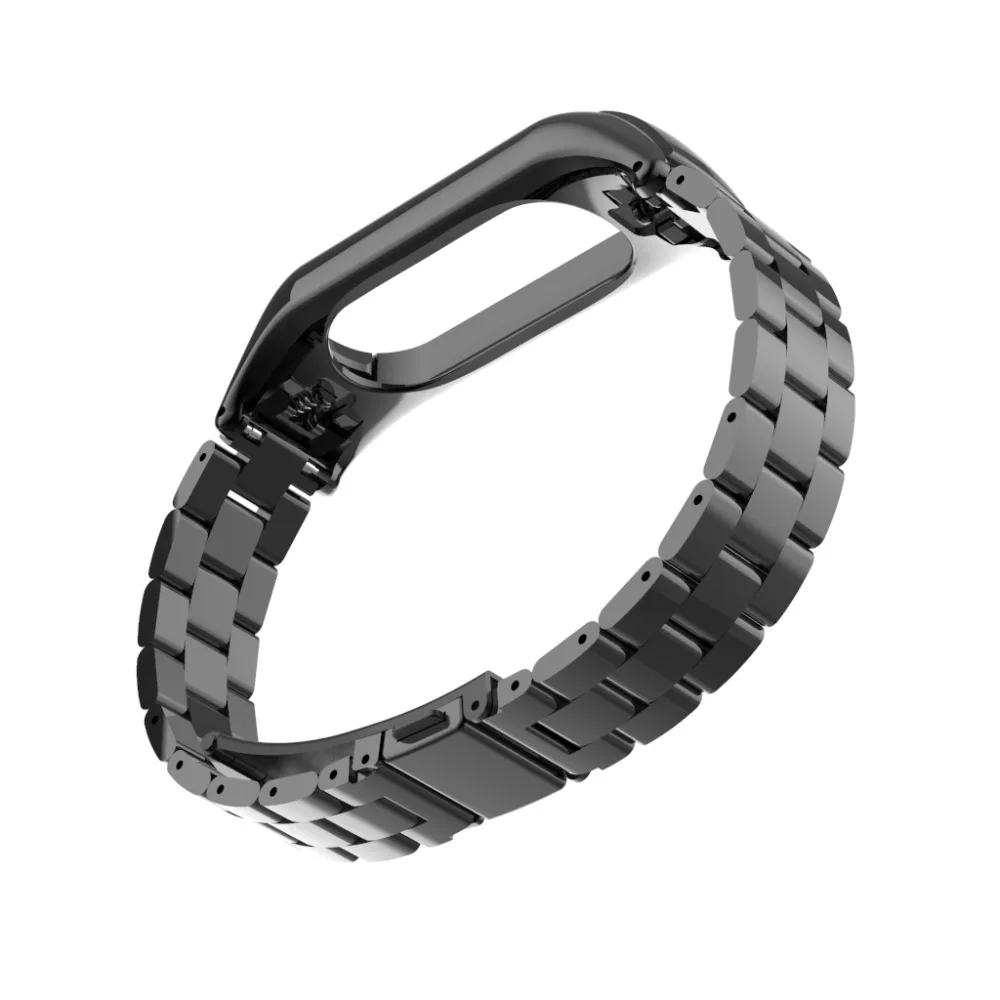Браслет с цветочным принтом для mi band 3, кожаный металлический ремешок для Xiao mi Band 3, чехол из нержавеющей стали, браслет